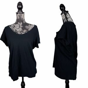 5 for $25 VS Pink black scoop neck short sleeve cotton tshirt size large